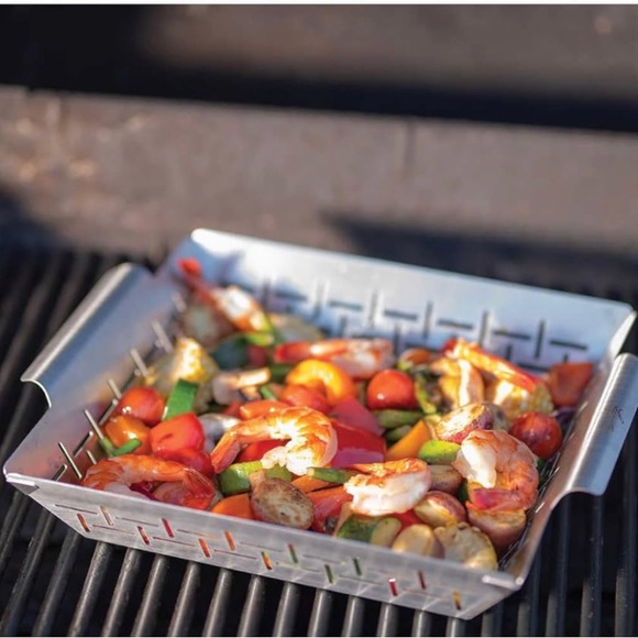 Lagostina 2-Piece Stainless Steel BBQ Basket Set, Heavy Duty Stainless Steel - Picture 6 of 8